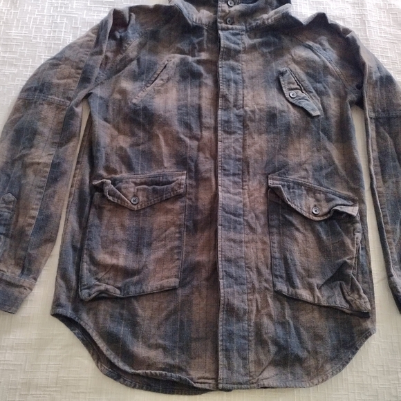 Comune Jacket Shacket Plaid Skater Grunge hooded XL Multicolor - Picture 3 of 11